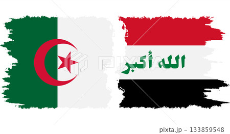 Iraq and Algeria grunge flags connection vector Iraq and Algeria grunge flags connection vector 133859548