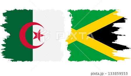 Jamaica and Algeria grunge flags connection vector 133859553