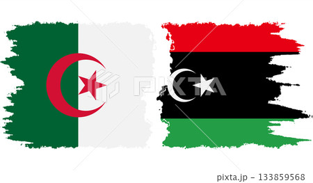 Libya and Algeria grunge flags connection vector Libya and Algeria grunge flags connection vector 133859568