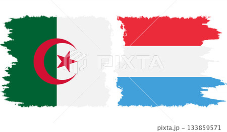 Luxembourg and Algeria grunge flags connection vector 133859571