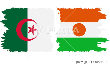Niger and Algeria grunge flags connection vector Niger and Algeria grunge flags connection vector 133859602