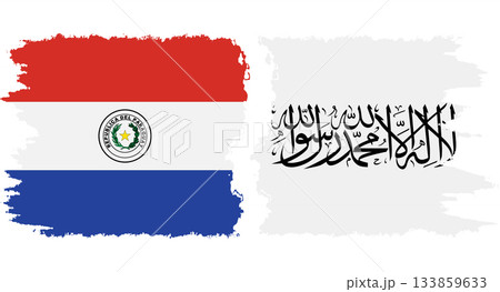 Afghanistan and Paraguay grunge flags connection vector 133859633