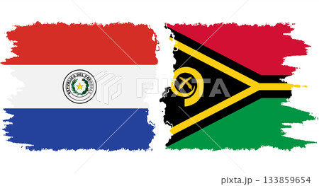 Vanuatu and Paraguay grunge flags connection vector Vanuatu and Paraguay grunge flags connection vector 133859654