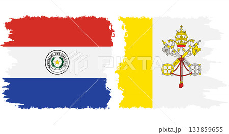 Vatican and Paraguay grunge flags connection vector Vatican and Paraguay grunge flags connection vector 133859655