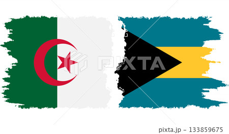 Bahamas and Algeria grunge flags connection vector Bahamas and Algeria grunge flags connection vector 133859675