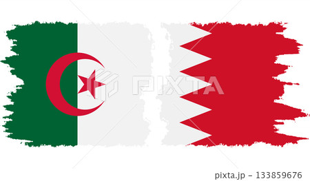 Bahrain and Algeria grunge flags connection vector Bahrain and Algeria grunge flags connection vector 133859676