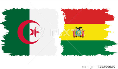 Bolivia and Algeria grunge flags connection vector 133859685