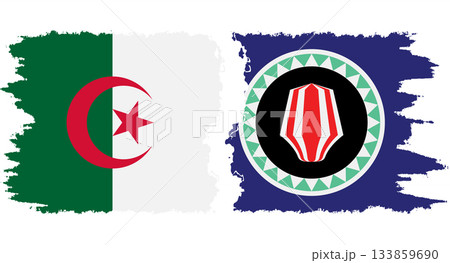 Bougainville and Algeria grunge flags connection vector Bougainville and Algeria grunge flags connection vector 133859690