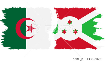 Burundi and Algeria grunge flags connection vector 133859696