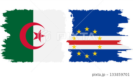 Cape Verde and Algeria grunge flags connection vector 133859701