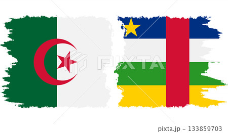 Central African Republic and Algeria grunge flags connection vecto Central African Republic and Algeria grunge flags connection vecto 133859703
