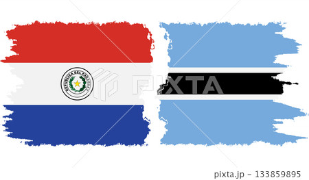 Botswana and Paraguay grunge flags connection vector Botswana and Paraguay grunge flags connection vector 133859895
