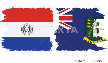 British Virgin Islands and Paraguay grunge flags connection vector British Virgin Islands and Paraguay grunge flags connection vector 133859898