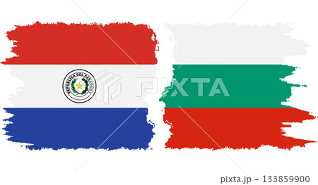 Bulgaria and Paraguay grunge flags connection vector Bulgaria and Paraguay grunge flags connection vector 133859900