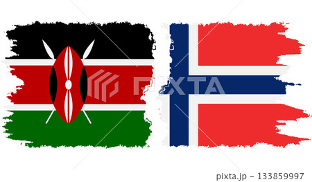 Norway and Kenya grunge flags connection vector 133859997