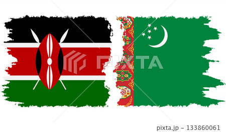 Turkmenistan and Kenya grunge flags connection vector Turkmenistan and Kenya grunge flags connection vector 133860061