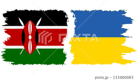 Ukraine and Kenya grunge flags connection vector Ukraine and Kenya grunge flags connection vector 133860065