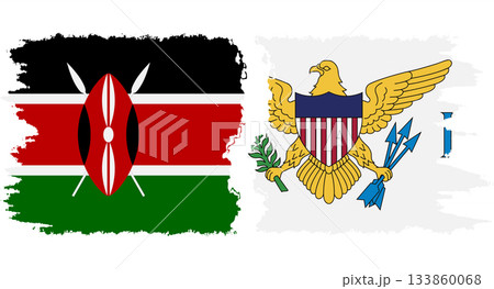 United States Virgin Islands and Kenya grunge flags connection vec United States Virgin Islands and Kenya grunge flags connection vec 133860068
