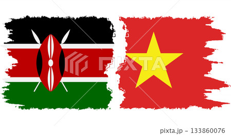 Vietnam and Kenya grunge flags connection vector Vietnam and Kenya grunge flags connection vector 133860076