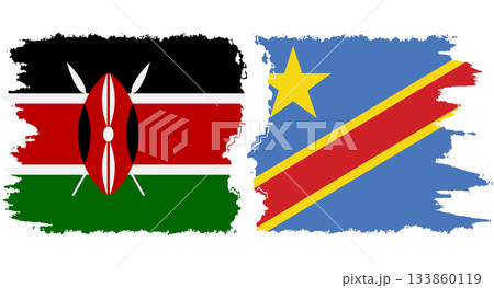 Congo - Kinshasa and Kenya grunge flags connection vector Congo - Kinshasa and Kenya grunge flags connection vector 133860119