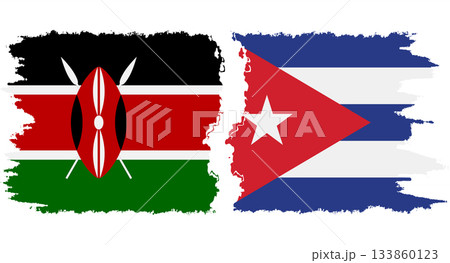 Cuba and Kenya grunge flags connection vector Cuba and Kenya grunge flags connection vector 133860123