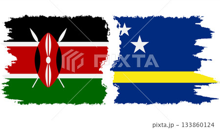 Curacao and Kenya grunge flags connection vector Curacao and Kenya grunge flags connection vector 133860124