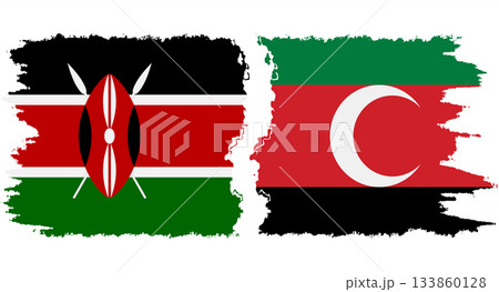 Darfur and Kenya grunge flags connection vector 133860128