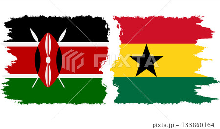 Ghana and Kenya grunge flags connection vector Ghana and Kenya grunge flags connection vector 133860164