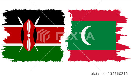 Maldives and Kenya grunge flags connection vector Maldives and Kenya grunge flags connection vector 133860213