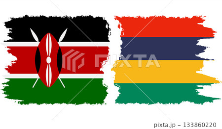 Mauritius and Kenya grunge flags connection vector Mauritius and Kenya grunge flags connection vector 133860220