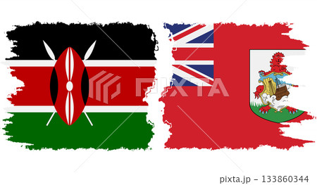 Bermuda and Kenya grunge flags connection vector Bermuda and Kenya grunge flags connection vector 133860344