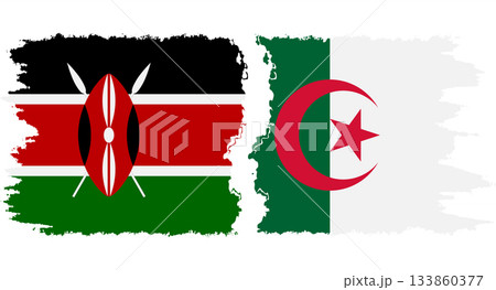 Algeria and Kenya grunge flags connection vector Algeria and Kenya grunge flags connection vector 133860377