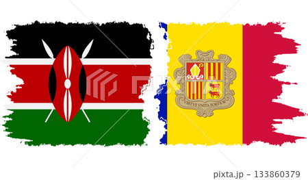 Andorra and Kenya grunge flags connection vector Andorra and Kenya grunge flags connection vector 133860379
