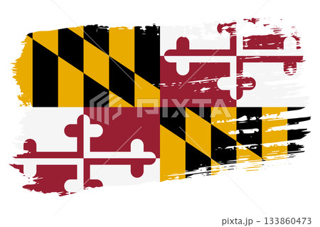 Maryland US flag, wide brush stroke on transparent background vector 133860473