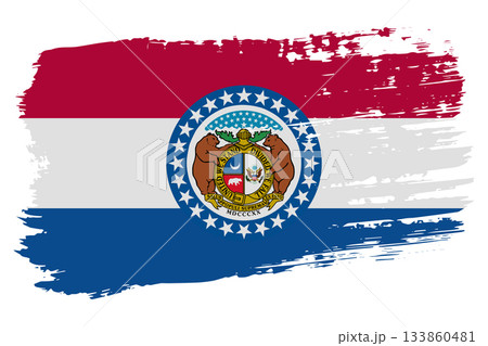 Missouri US flag, wide brush stroke on transparent background vector Missouri US flag, wide brush stroke on transparent background vector 133860481