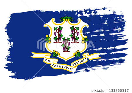 Connecticut US flag, wide brush stroke on transparent background vector Connecticut US flag, wide brush stroke on transparent background vector 133860517