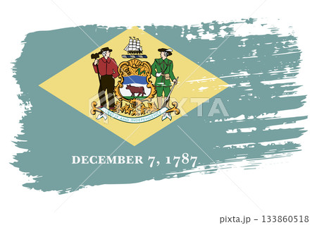Delaware US flag, wide brush stroke on transparent background vector Delaware US flag, wide brush stroke on transparent background vector 133860518