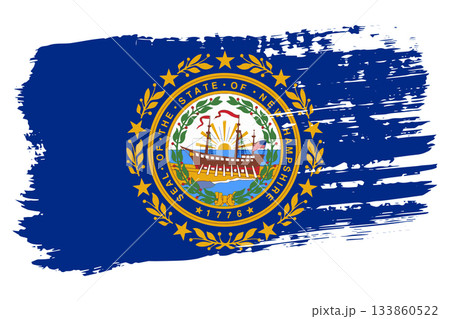 New Hampshire US flag, wide brush stroke on transparent background vector New Hampshire US flag, wide brush stroke on transparent background vector 133860522