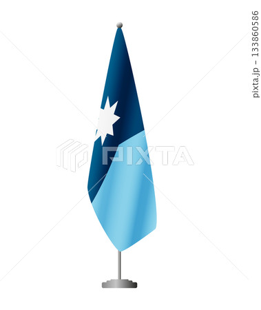 Minnesota US flag on flagpole, transparent background, vector 133860586