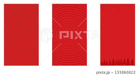 Red Christmas geometric vertical background collection. Merry Christmas vertical poster, social media post stories layout, quiz backdrop, square banner design template set 133860822