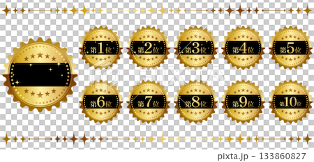 A luxurious ranking emblem set from 1st to 10th place A luxurious ranking emblem set from 1st to 10th place 133860827