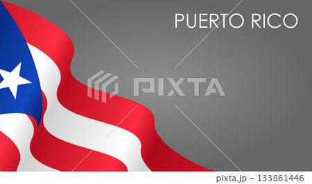 Puerto Rican flag waving on gray background. Vector illustration. Puerto Rican flag waving on gray background. Vector illustration. 133861446