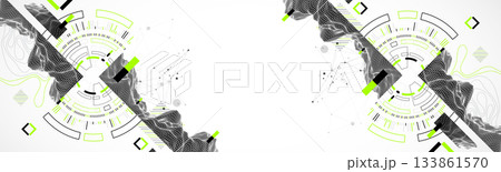 Abstract background. Scientific and technological concept with the use of technical elements formed in the shape of a circle. Vector Abstract background. Scientific and technological concept with the use of technical elements formed in the shape of a circle. Vector 133861570