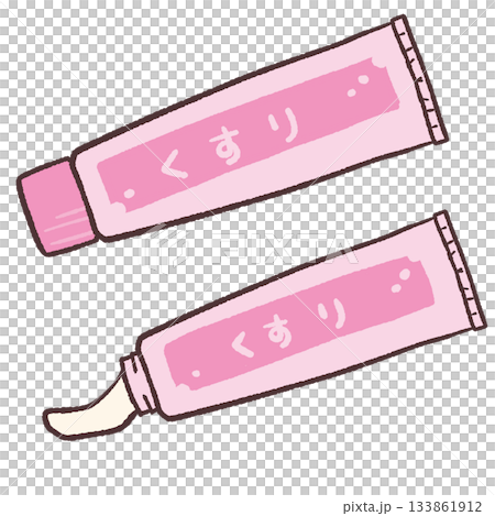 粉紅色管狀藥品插圖 133861912