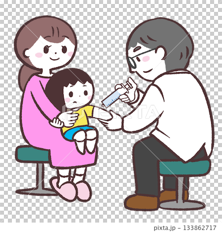 Illustration of a child getting vaccinated Illustration of a child getting vaccinated 133862717