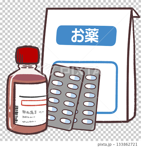 Medicine bag and medicine illustration Medicine bag and medicine illustration 133862721