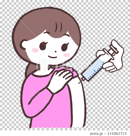注射を打つ女性のイラスト 133862723