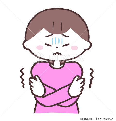 震える女性のイラスト 133863502