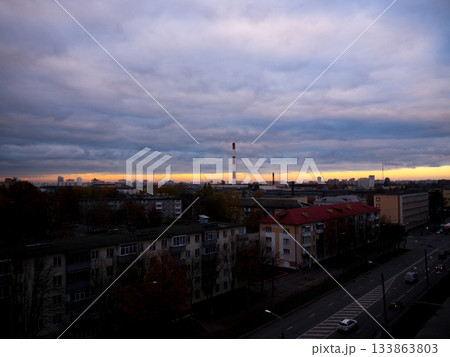 The city outdoor Factory chimneys. The city outdoor Factory chimneys. 133863803