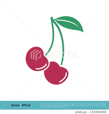 Cherry Fruit Icon Vector Logo Template Illustration Design. Vector EPS 10. 133864840